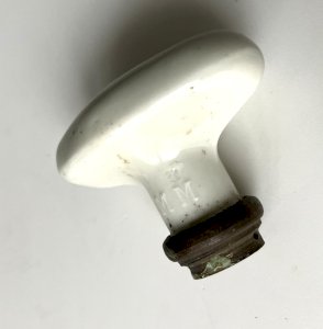 bouton poignee porte ancienne en porcelaine laiton - attention pour carre filete