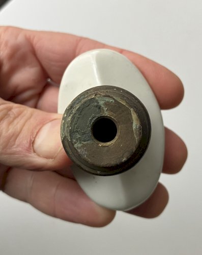 bouton poignee porte ancienne en porcelaine laiton - attention pour carre filete