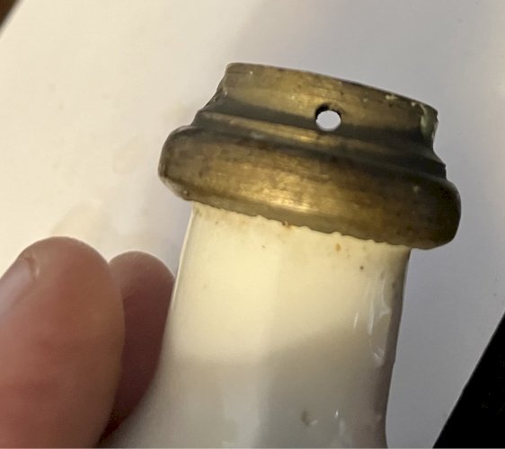 bouton poignee porte ancienne en porcelaine laiton - attention pour carre filete