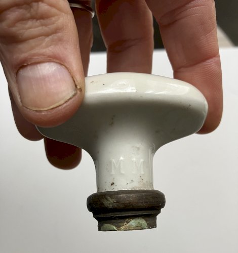 bouton poignee porte ancienne en porcelaine laiton - attention pour carre filete