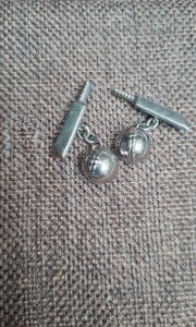 Boutons de manchette - boule de Cricket - en argent 925