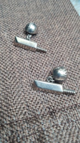 Boutons de manchette - boule de Cricket - en argent 925