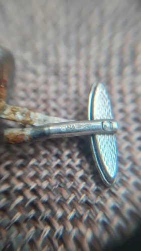 Boutons de manchette Dunhill - a restaurer - en argent - couleur  noir