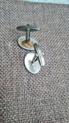 Boutons de manchette Dunhill - a restaurer - en argent - couleur  noir