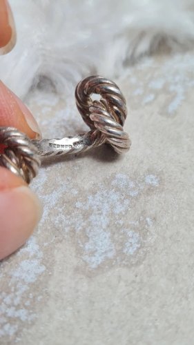 Boutons de manchette Hermès- corde- nœud-en argent
