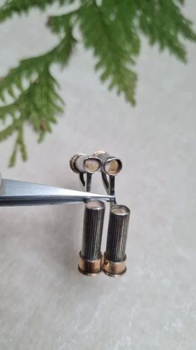 Boutons de manchette Hermès Paris- douille de fusil - en argent et or poinçons pas visible