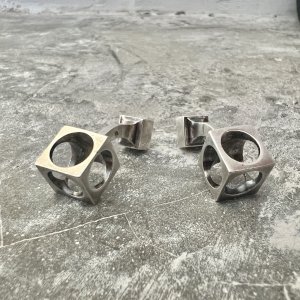 designer cufflinks around 1970 vintage solid silver stamped Crab