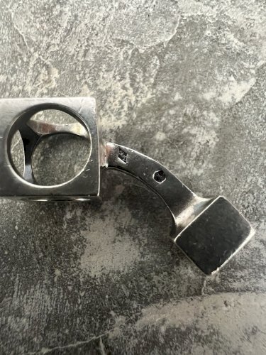 boutons de manchettes design vers 1970 vintage argent massif poinçonné Crabe