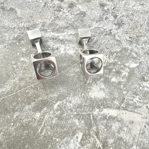 boutons de manchettes design vers 1970 vintage argent massif poinçonné Crabe