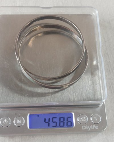 Bracelet 2 anneaux jonc, en argent minerve, vintage