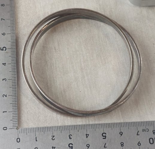 Bracelet 2 anneaux jonc, en argent minerve, vintage