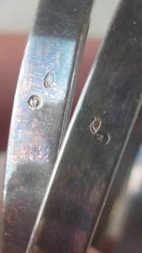 Bracelet 2 anneaux jonc, en argent minerve, vintage