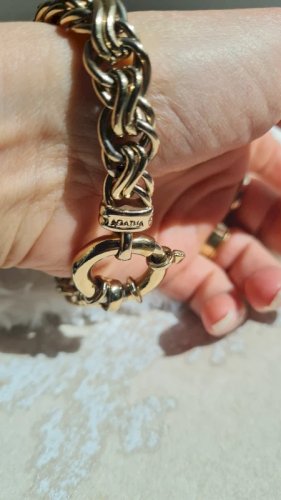 Bracelet Agatha gros maillons Paris en métal doré vintage