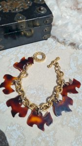 Vintage Agatha bracelet with small dog charms from the 80s