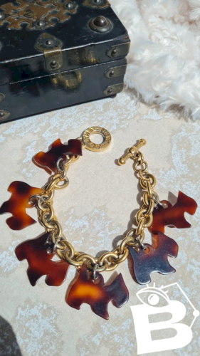 Bracelet Agatha vintage breloques petits chiens années 80