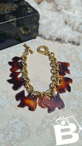 Bracelet Agatha vintage breloques petits chiens années 80