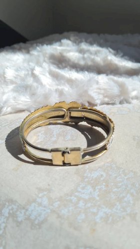 Bracelet ajouré émaillé vintage ( roses et papillons )