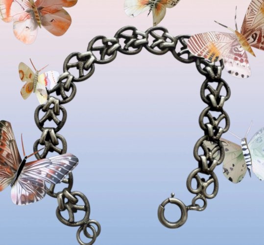 Bracelet ancien argent Massif vermeil unisexe 1900 Poinçon sanglier France