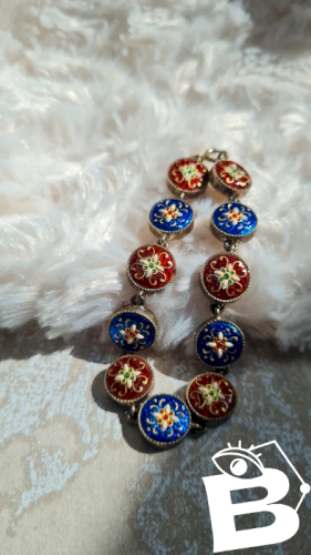 Bracelet ancien Emaux de Bressans en argent