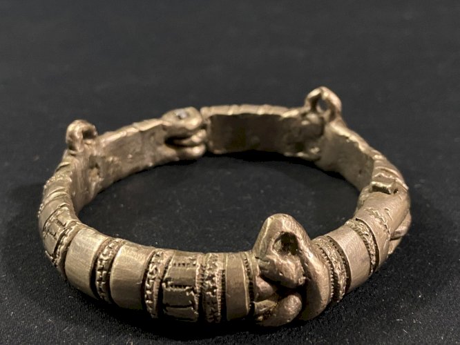 Bracelet ancien en bronze argenté Akan, Ashanti Ghana, Côte d’Ivoire