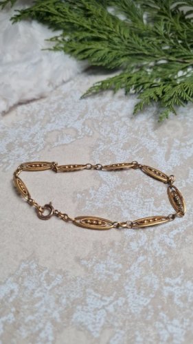 Bracelet ancien en plaqué or filigrane, Murat