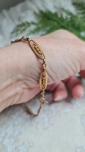 Bracelet ancien en plaqué or filigrane, Murat