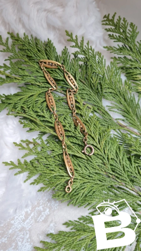 Bracelet ancien en plaqué or filigrane, Murat