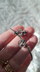 Crowned eagle antique bracelet with Lorraine cross and fleur-de-lis in silver.