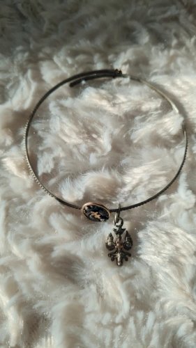 Bracelet antique aigle couronné et croix de lorraine et fleur de lys en argent