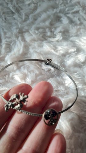 Bracelet antique aigle couronné et croix de lorraine et fleur de lys en argent