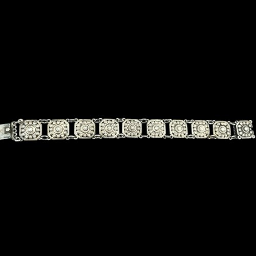 bracelet argent massif ancien Vintage Unisexe Charme Géométrique Européen