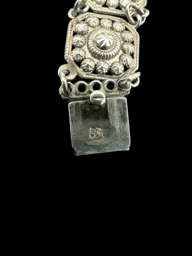 bracelet argent massif ancien Vintage Unisexe Charme Géométrique Européen