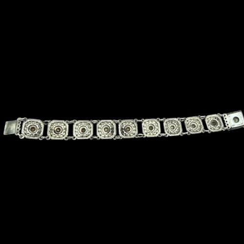 bracelet argent massif ancien Vintage Unisexe Charme Géométrique Européen
