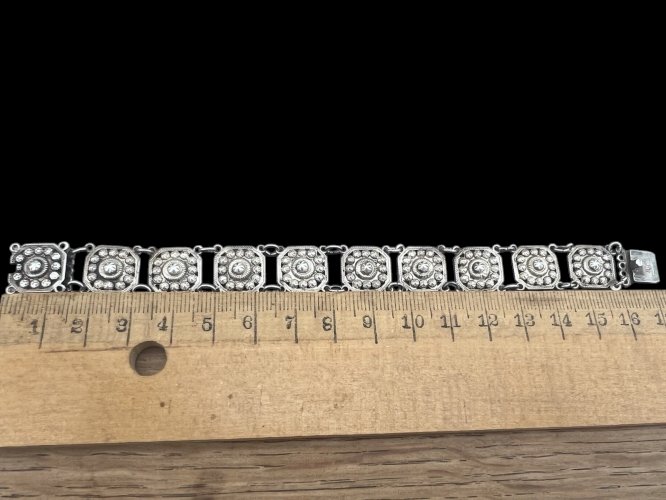 bracelet argent massif ancien Vintage Unisexe Charme Géométrique Européen