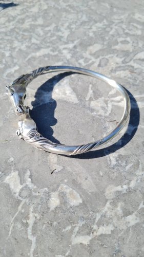 Bracelet argent massif- Arthus Bertrand - bracelet deux têtes de cheval