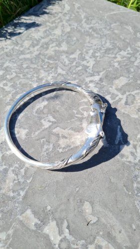 Bracelet argent massif- Arthus Bertrand - bracelet deux têtes de cheval