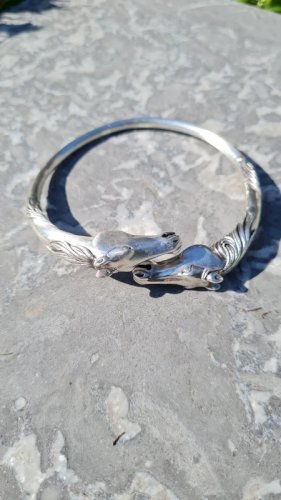 Bracelet argent massif- Arthus Bertrand - bracelet deux têtes de cheval