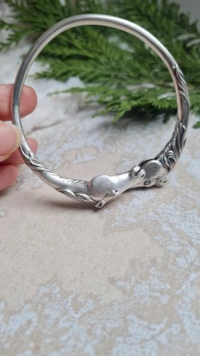 Bracelet argent massif- Arthus Bertrand - bracelet deux têtes de cheval