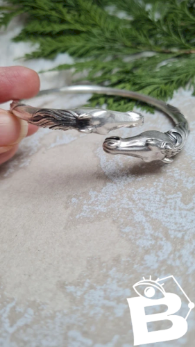 Bracelet argent massif- Arthus Bertrand - bracelet deux têtes de cheval