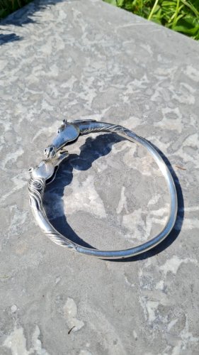 Bracelet argent massif- Arthus Bertrand - bracelet deux têtes de cheval