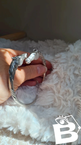 Bracelet argent massif- Arthus Bertrand - bracelet deux têtes de cheval