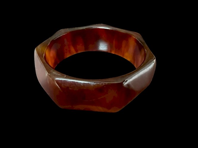 Bracelet Art Deco Bakelite Jonc Biseauté vintage ancien