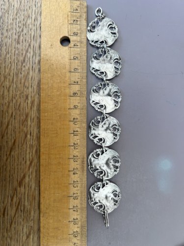 Bracelet Art nouveau vintage ancien Motif Végétaux