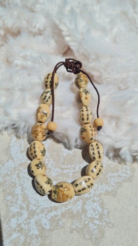 Bracelet chinois en porcelaine peints ajustable - Porte-Bonheur