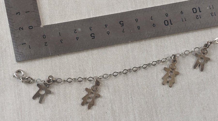 Bracelet décor bonhomme pain d'épice, en argent massif