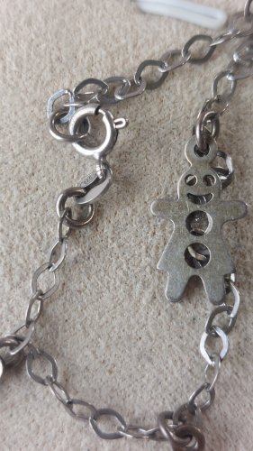 Bracelet décor bonhomme pain d'épice, en argent massif
