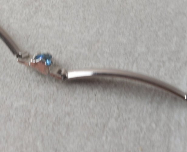 Bracelet, décor strass, en argent massif