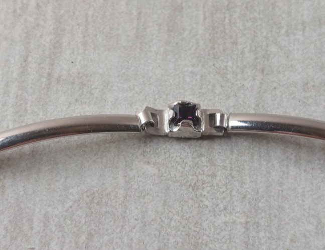 Bracelet, décor strass, en argent massif