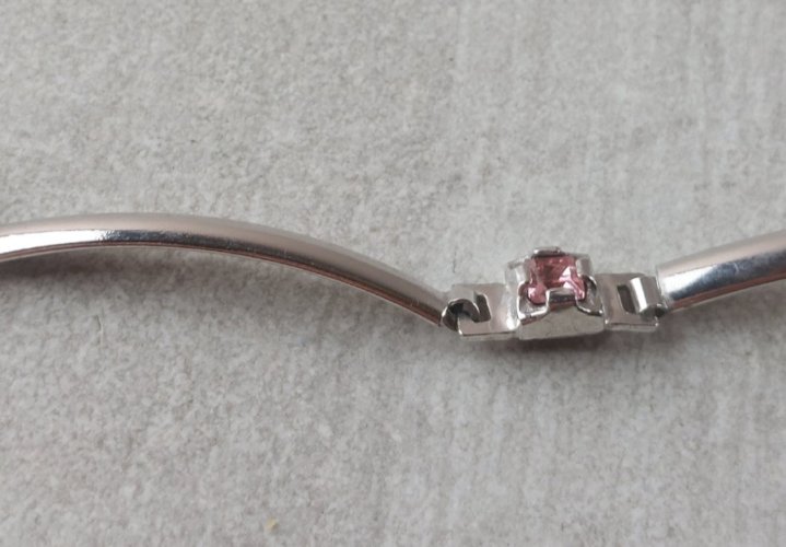 Bracelet, décor strass, en argent massif