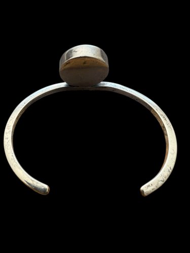 Bracelet design vers 1970 vintage signé JM forge France œil de tigre